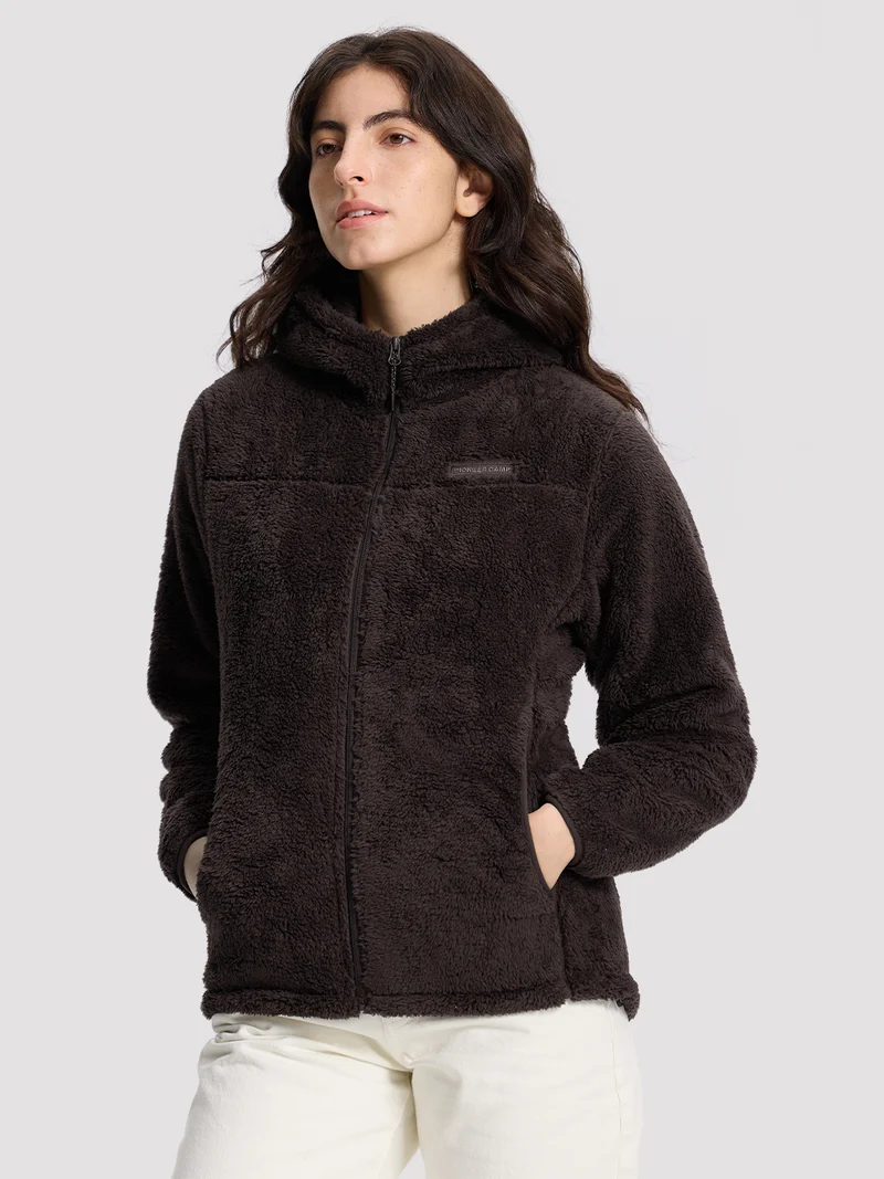 Women's Hooded Coral Fleece Jacket