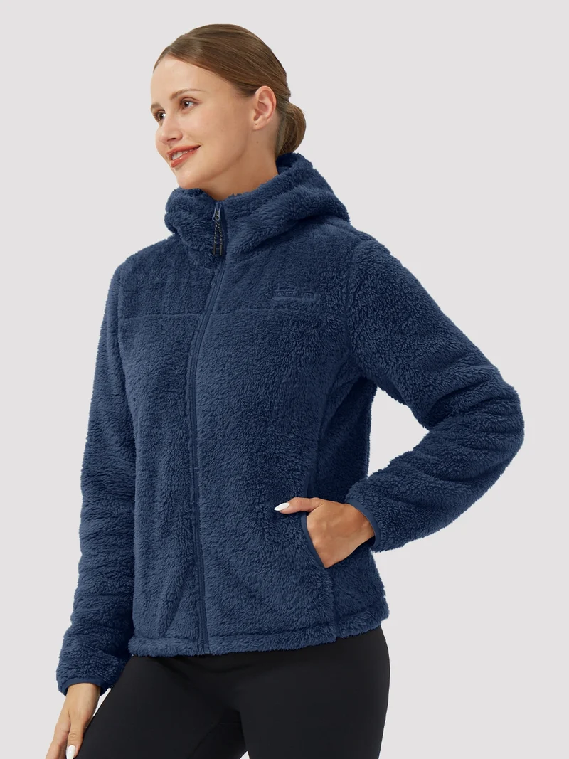 Women's Hooded Coral Fleece Jacket