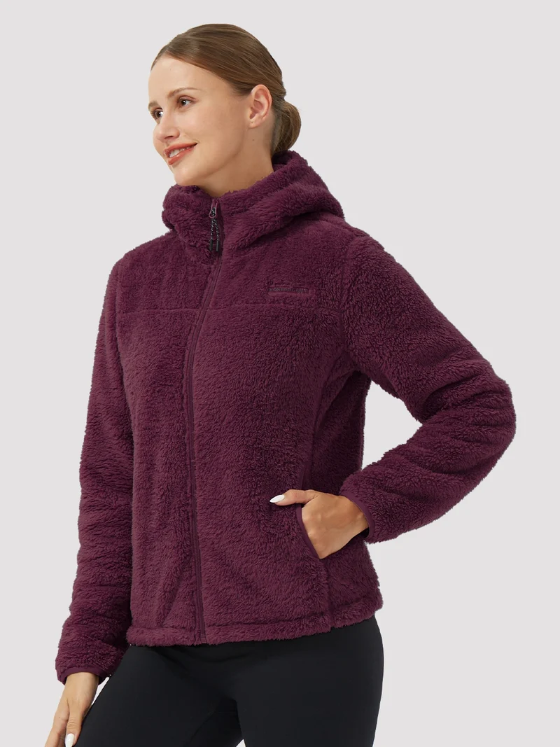 Women's Hooded Coral Fleece Jacket