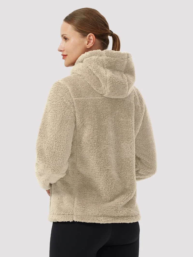 Women's Hooded Coral Fleece Jacket