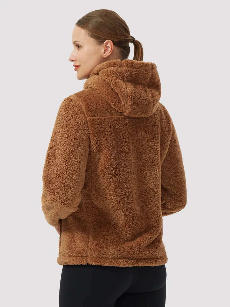Women's Hooded Coral Fleece Jacket
