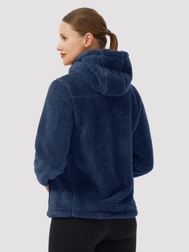 Women's Hooded Coral Fleece Jacket
