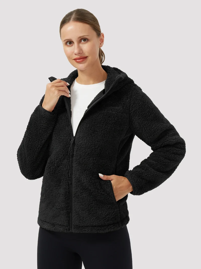 Women's Hooded Coral Fleece Jacket