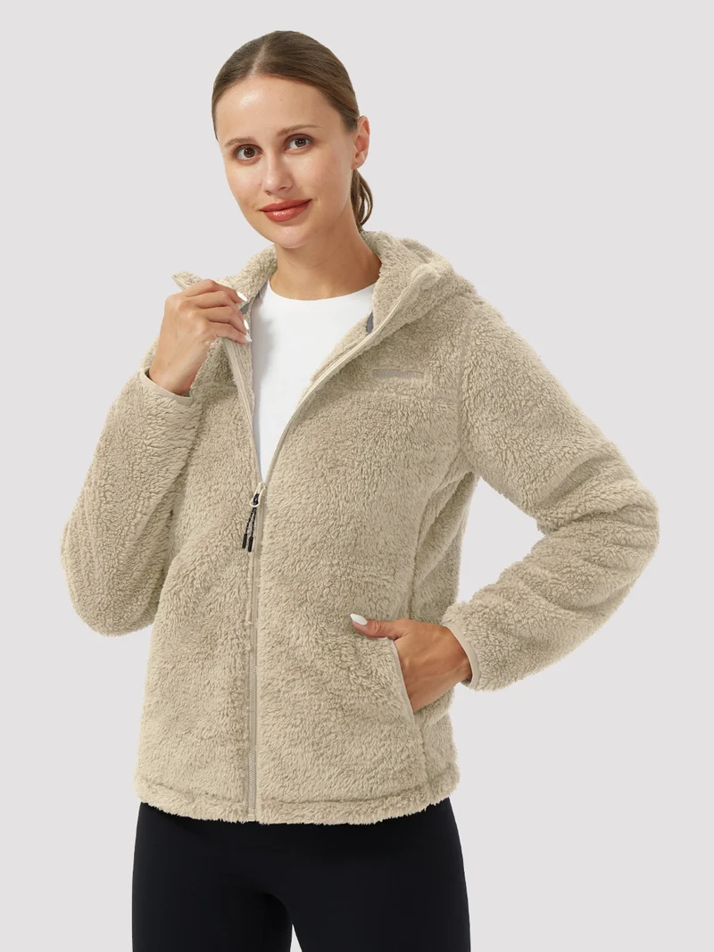 Women's Hooded Coral Fleece Jacket
