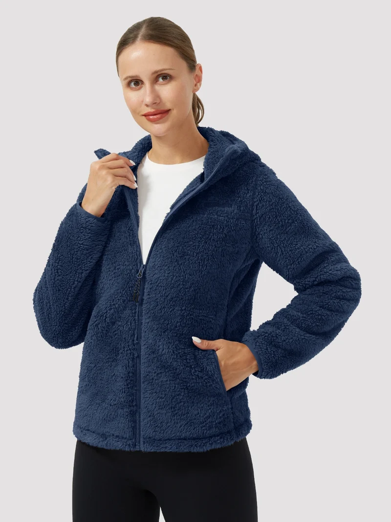 Women's Hooded Coral Fleece Jacket