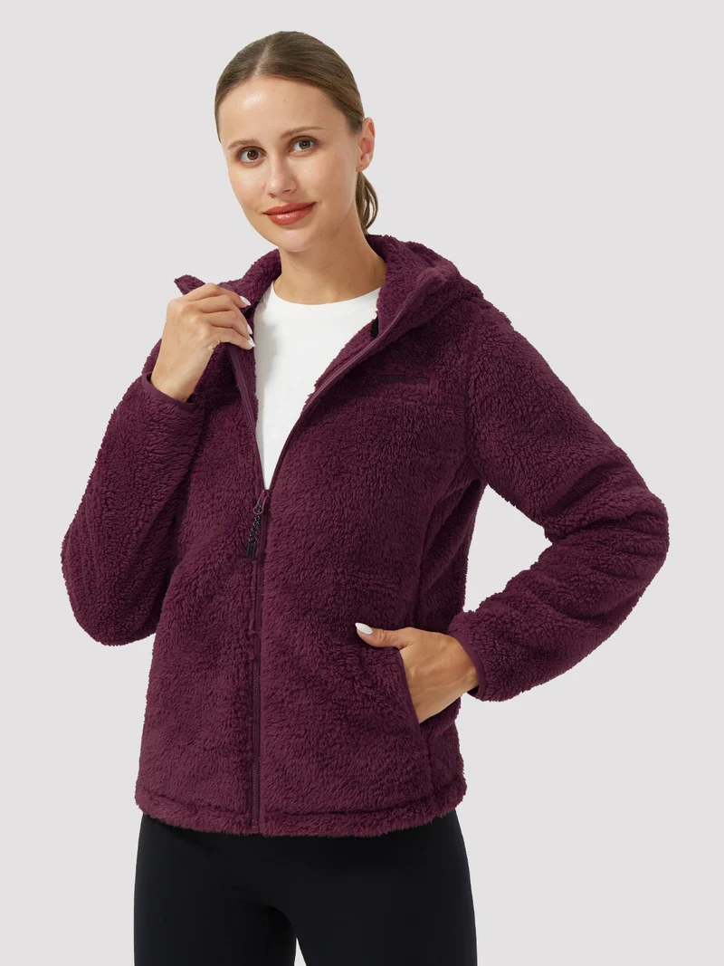 Women's Hooded Coral Fleece Jacket