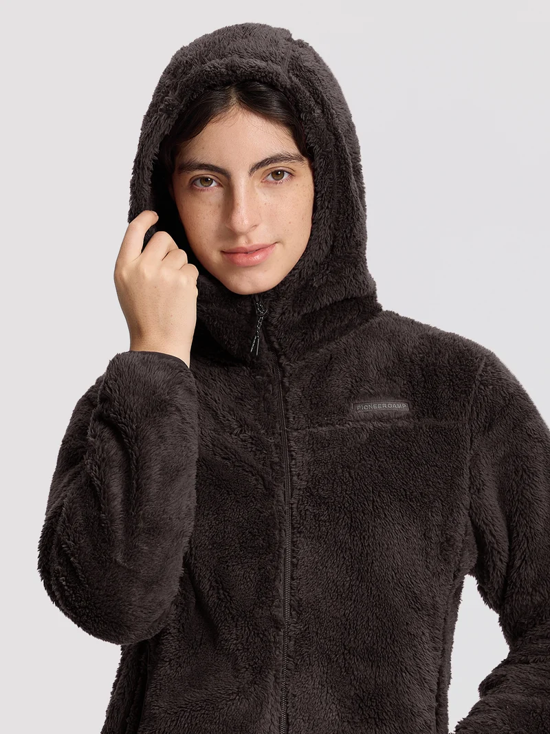 Women's Hooded Coral Fleece Jacket