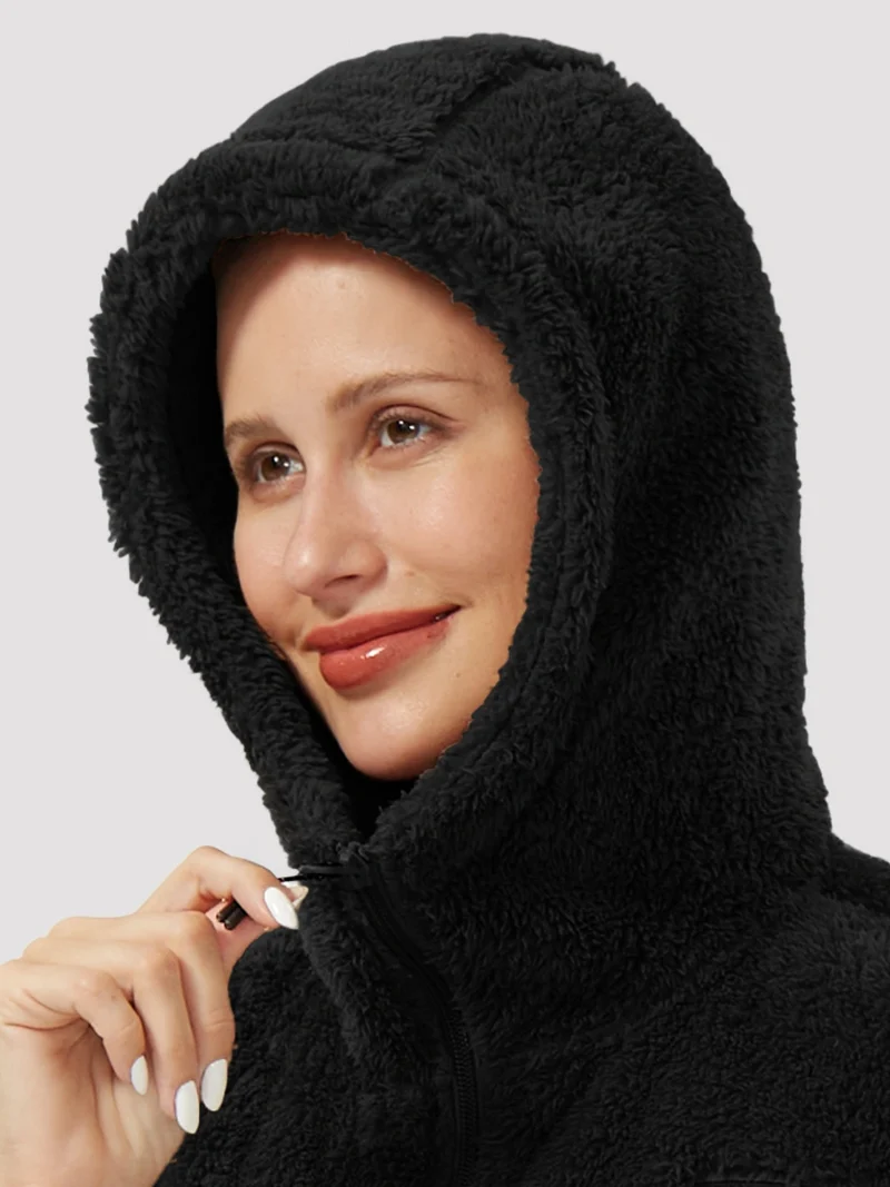 Women's Hooded Coral Fleece Jacket