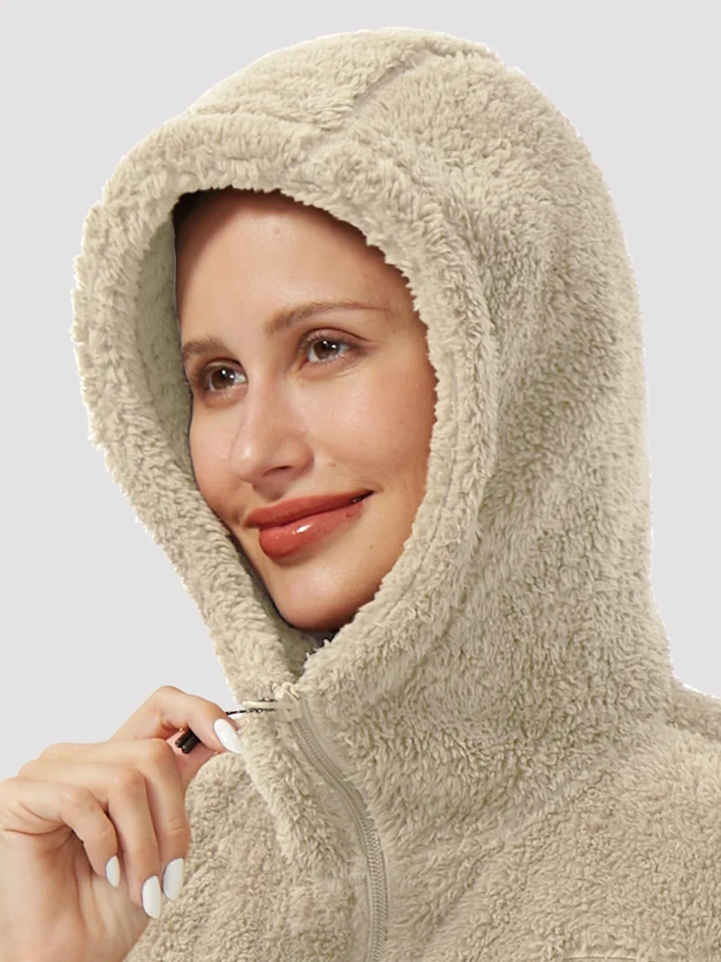 Women's Hooded Coral Fleece Jacket