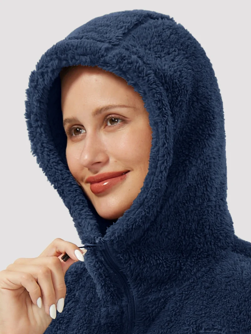 Women's Hooded Coral Fleece Jacket