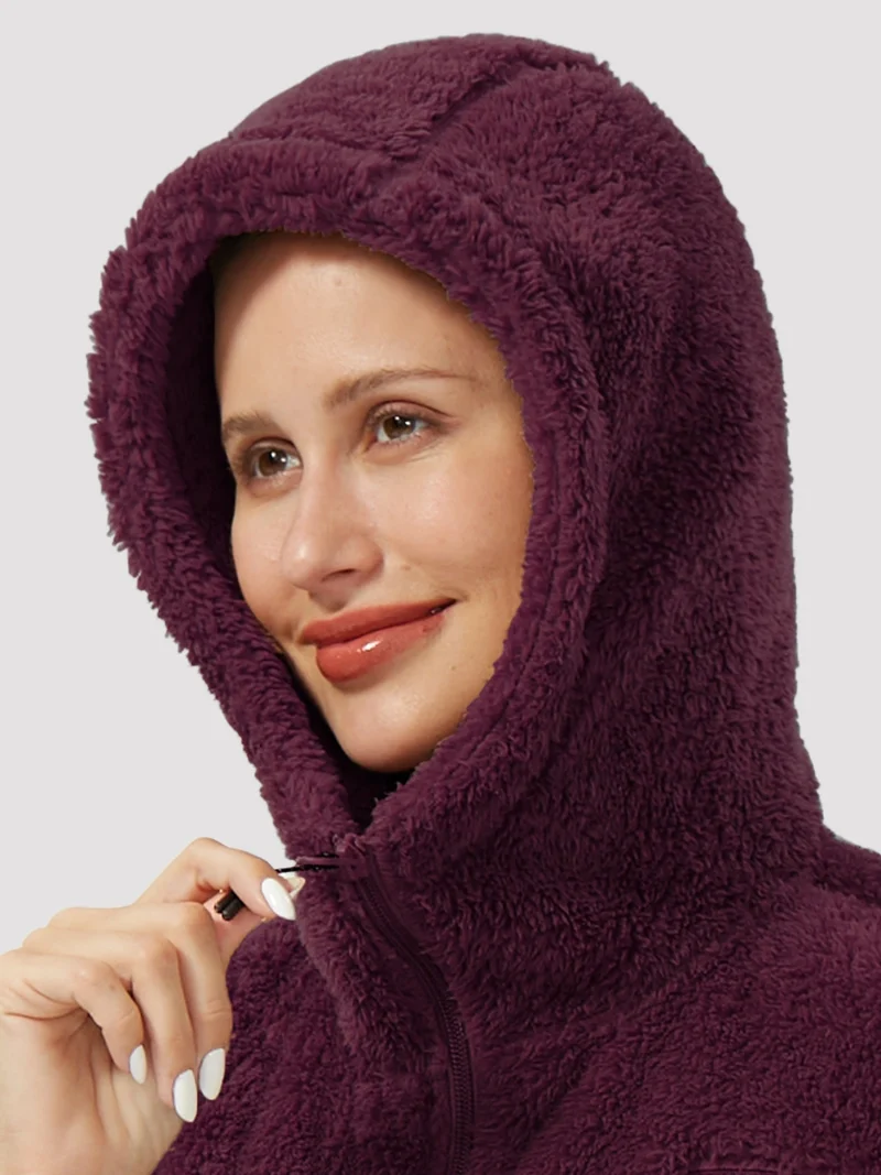 Women's Hooded Coral Fleece Jacket