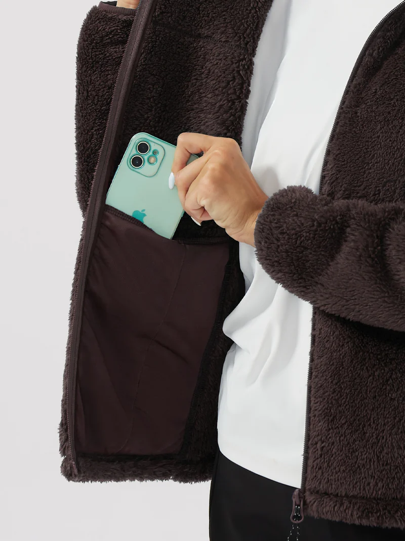 Women's Hooded Coral Fleece Jacket