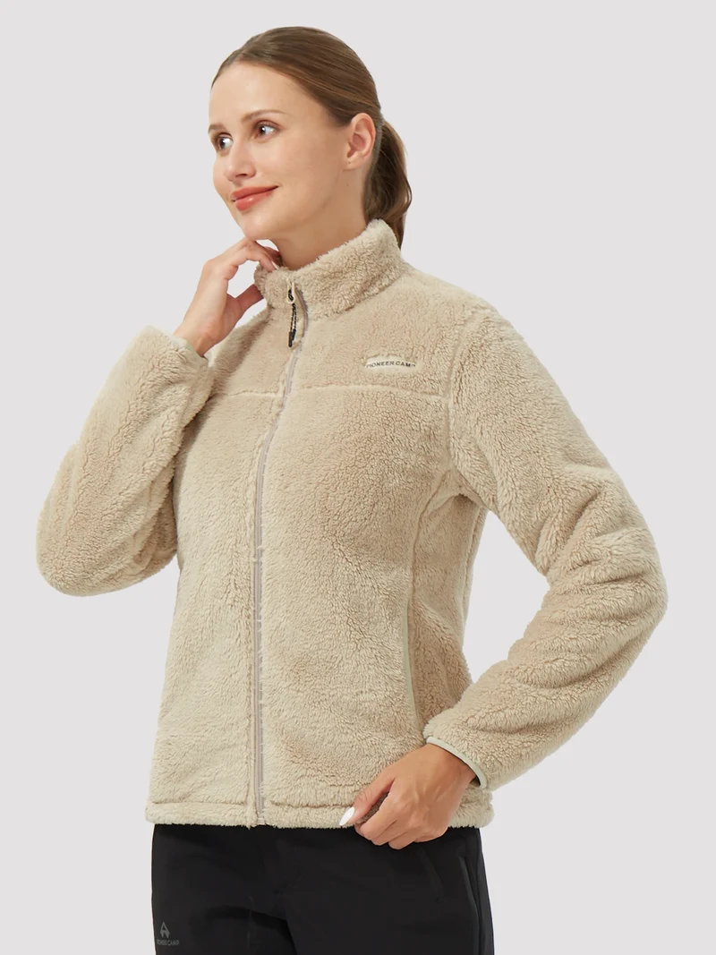 Women's Stand-Collar Coral Fleece Jacket