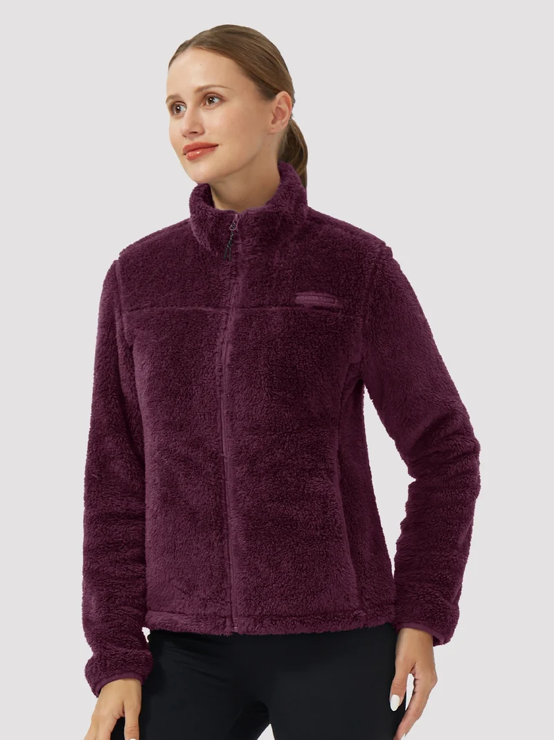 Women's Stand-Collar Coral Fleece Jacket