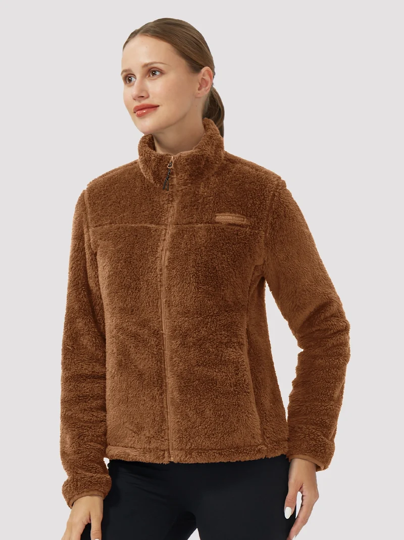 Women's Stand-Collar Coral Fleece Jacket