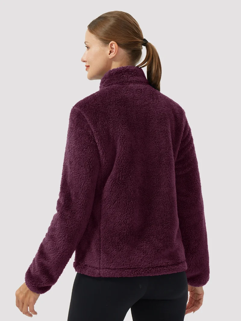 Women's Stand-Collar Coral Fleece Jacket