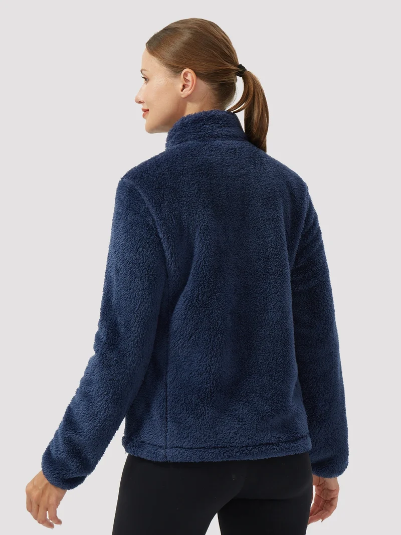 Women's Stand-Collar Coral Fleece Jacket