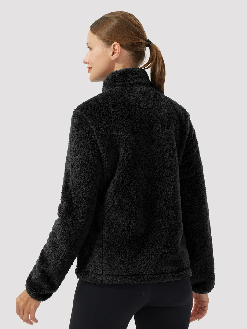 Women's Stand-Collar Coral Fleece Jacket