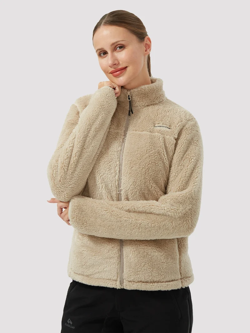 Women's Stand-Collar Coral Fleece Jacket
