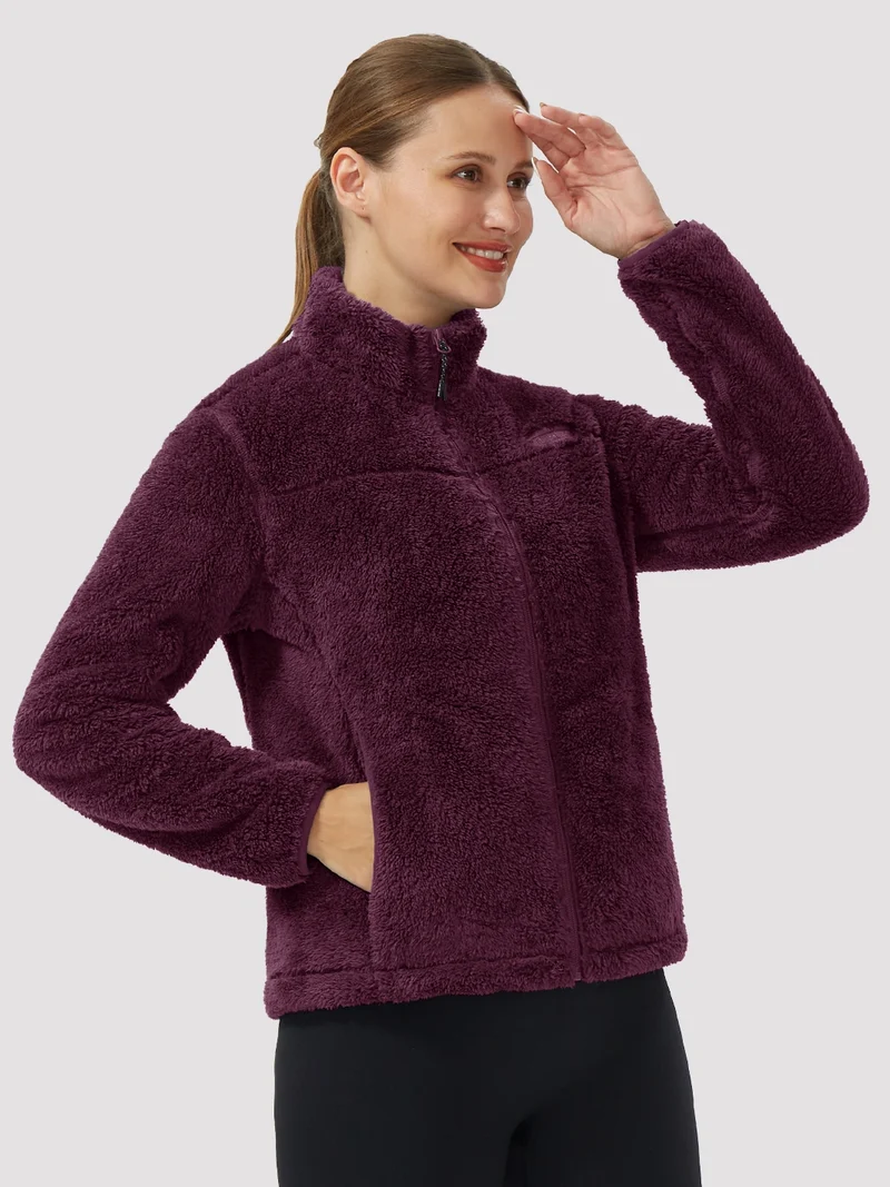 Women's Stand-Collar Coral Fleece Jacket