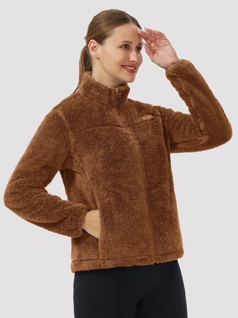 Women's Stand-Collar Coral Fleece Jacket