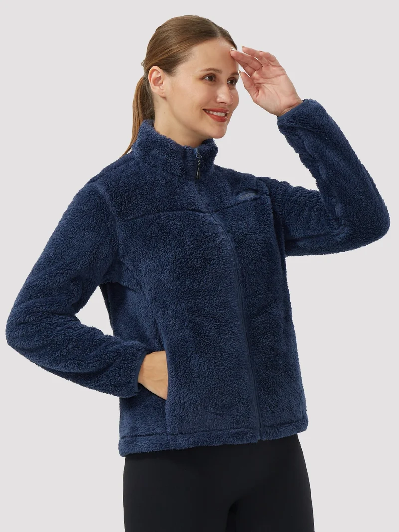 Women's Stand-Collar Coral Fleece Jacket
