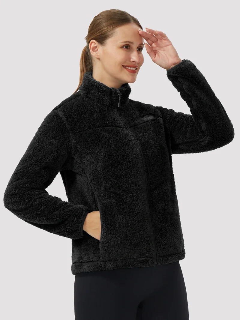 Women's Stand-Collar Coral Fleece Jacket