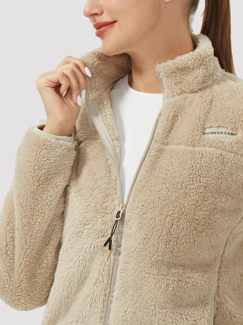 Women's Stand-Collar Coral Fleece Jacket
