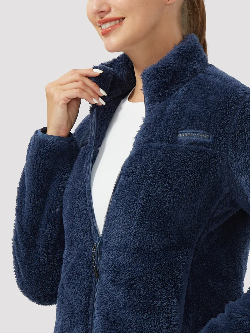 Women's Stand-Collar Coral Fleece Jacket