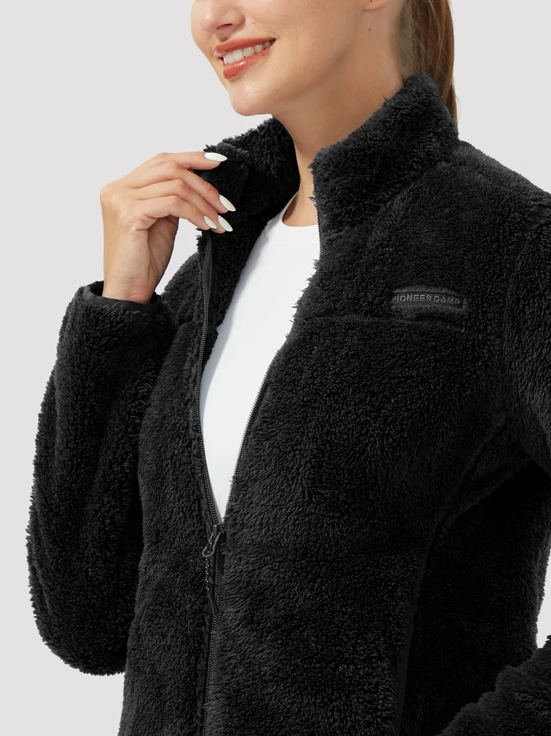 Women's Stand-Collar Coral Fleece Jacket