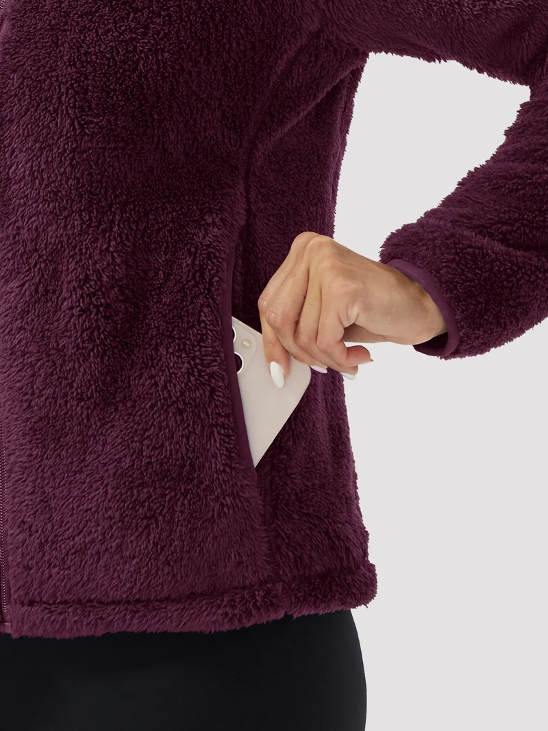 Women's Stand-Collar Coral Fleece Jacket