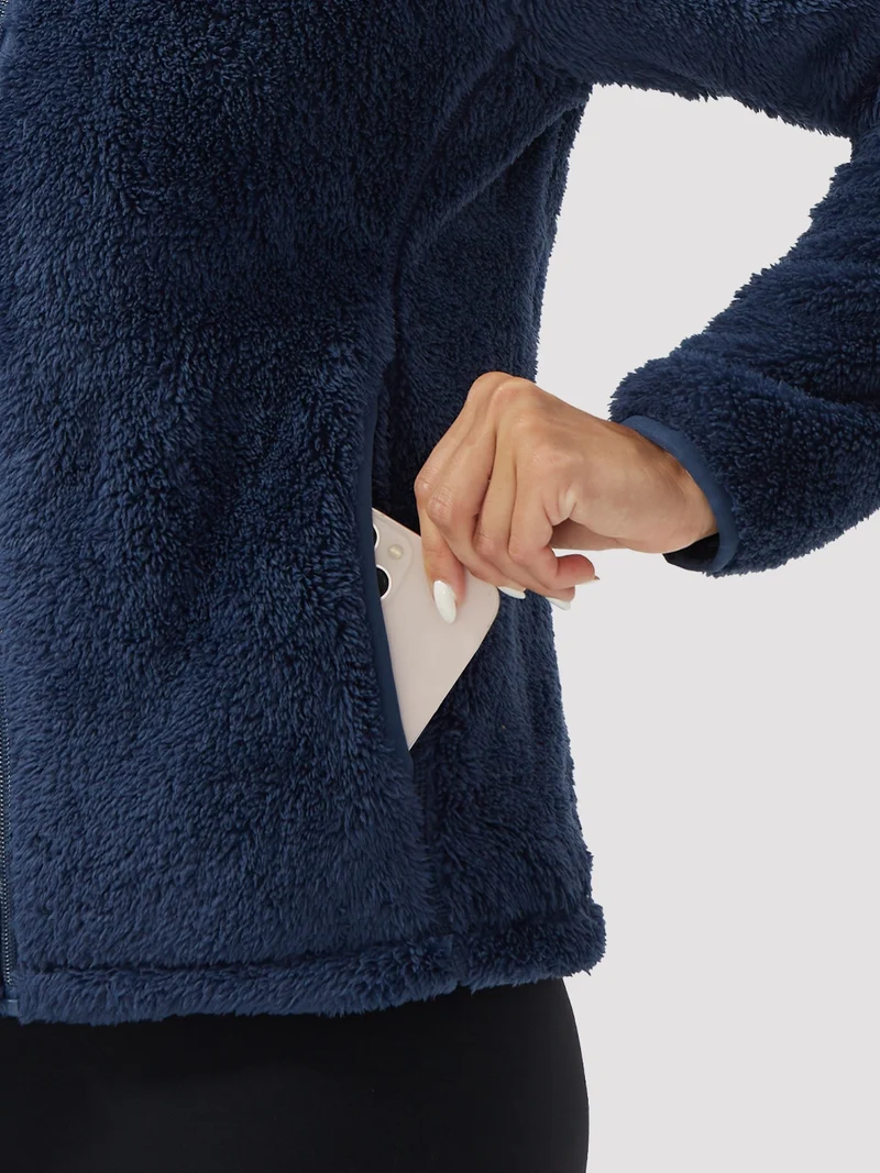 Women's Stand-Collar Coral Fleece Jacket