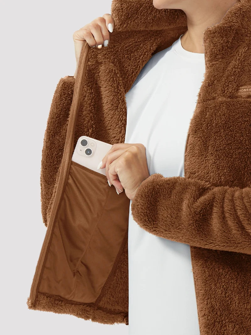 Women's Stand-Collar Coral Fleece Jacket