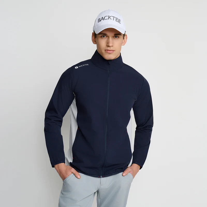 Herren Stretch-Windbreakerjacke, Marineblau