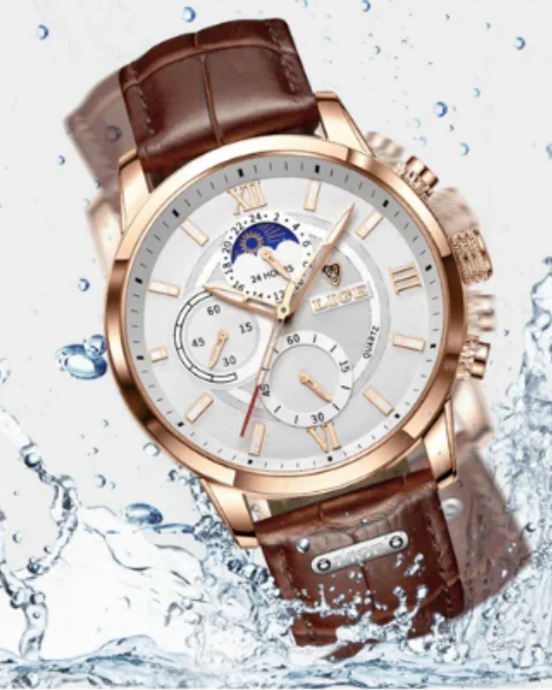 Klassische Wasserdichte Herren Armbanduhr