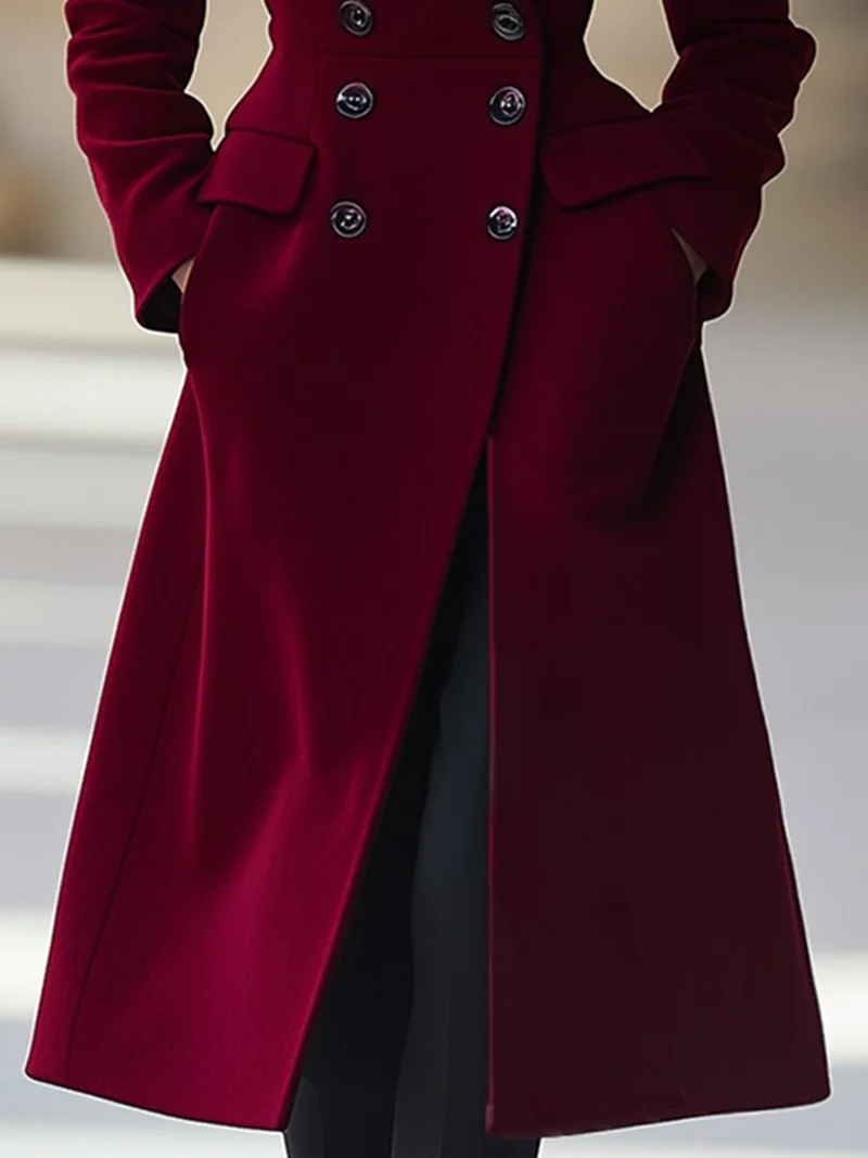 Leni | Damen Elegante lange Jacke mit Reverskragen