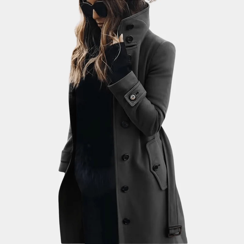 Johanna | Damen Zeitlose Trench Jacke mit Gürtel