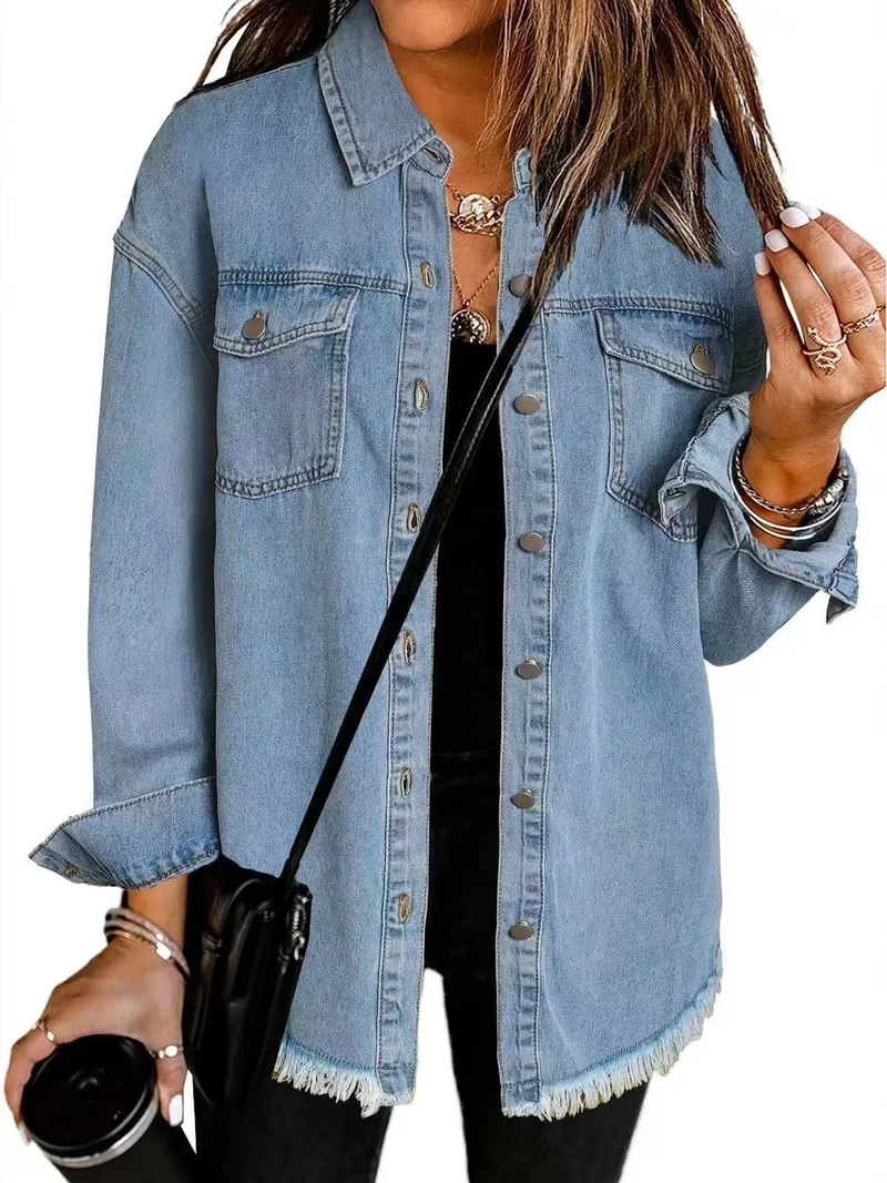 Helena | Damen Oversize Jeansjacke im Vintage-Stil