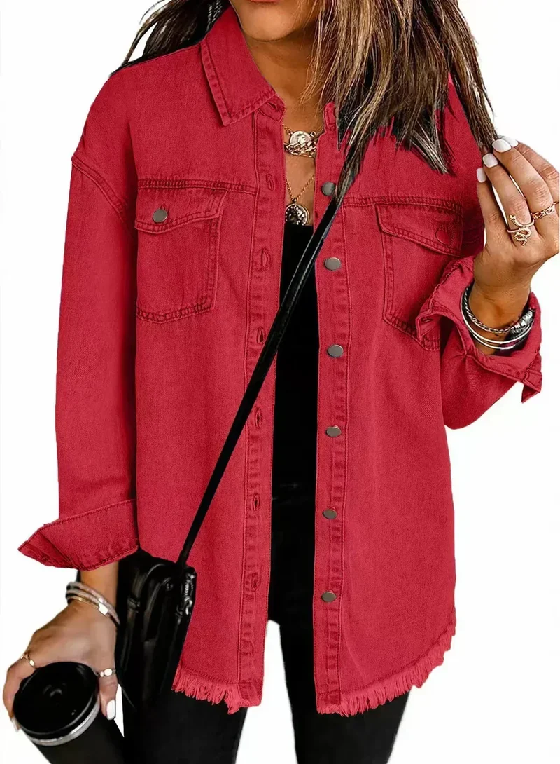 Helena | Damen Oversize Jeansjacke im Vintage-Stil