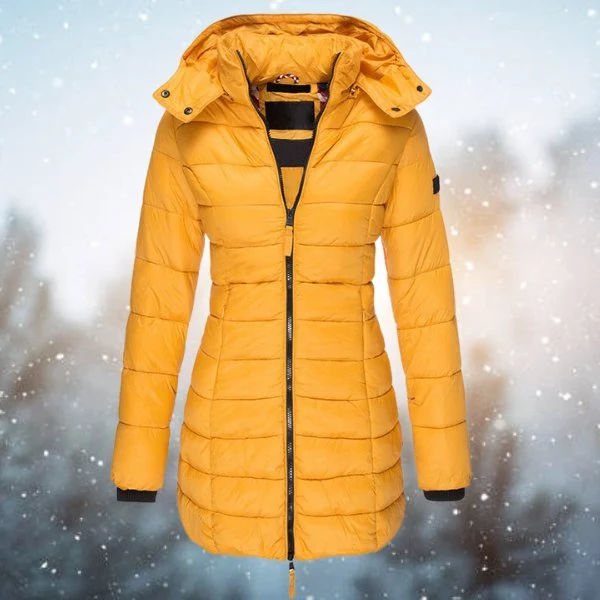 Alina | Elegante Daunenjacke mit Kapuze für Winter