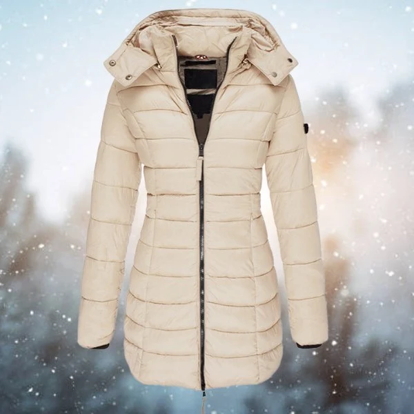 Alina | Elegante Daunenjacke mit Kapuze für Winter