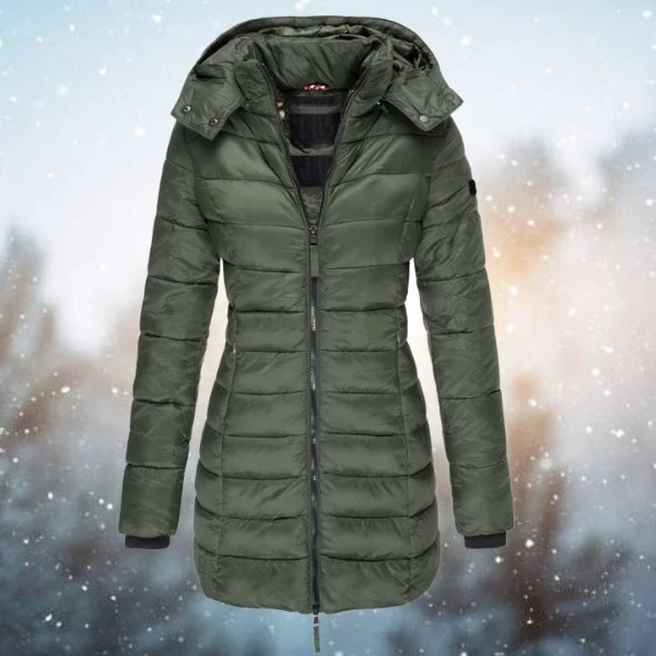 Alina | Elegante Daunenjacke mit Kapuze für Winter