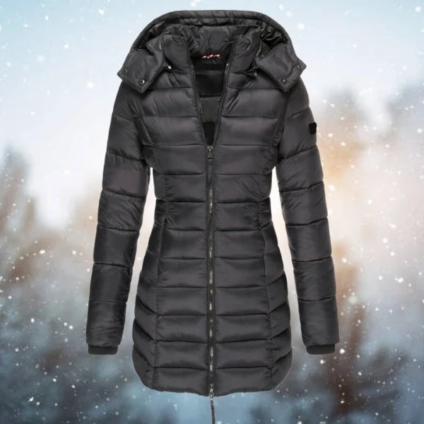 Alina | Elegante Daunenjacke mit Kapuze für Winter