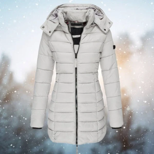 Alina | Elegante Daunenjacke mit Kapuze für Winter
