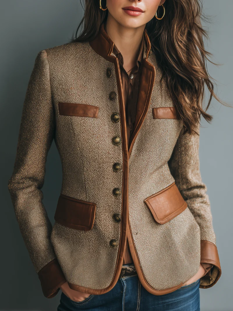 Nora | Klassische Jacke mit Vintage-Charme und Taschen
