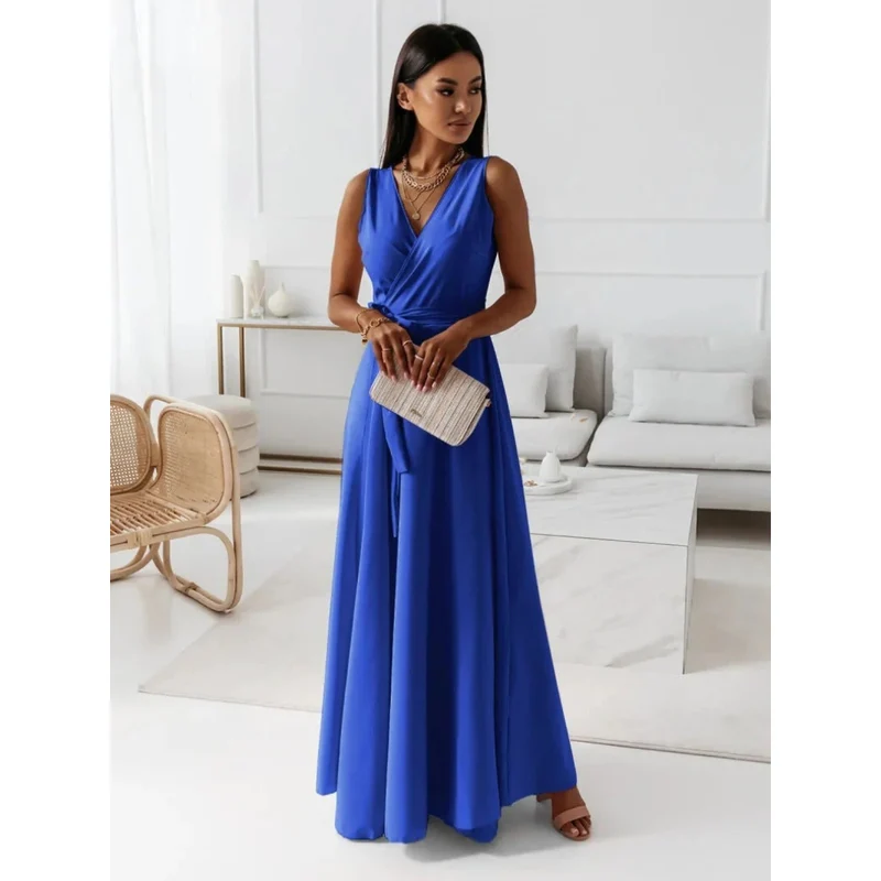 Elena | Damen Herbst Wickel Maxikleid für Hochzeitsgäste