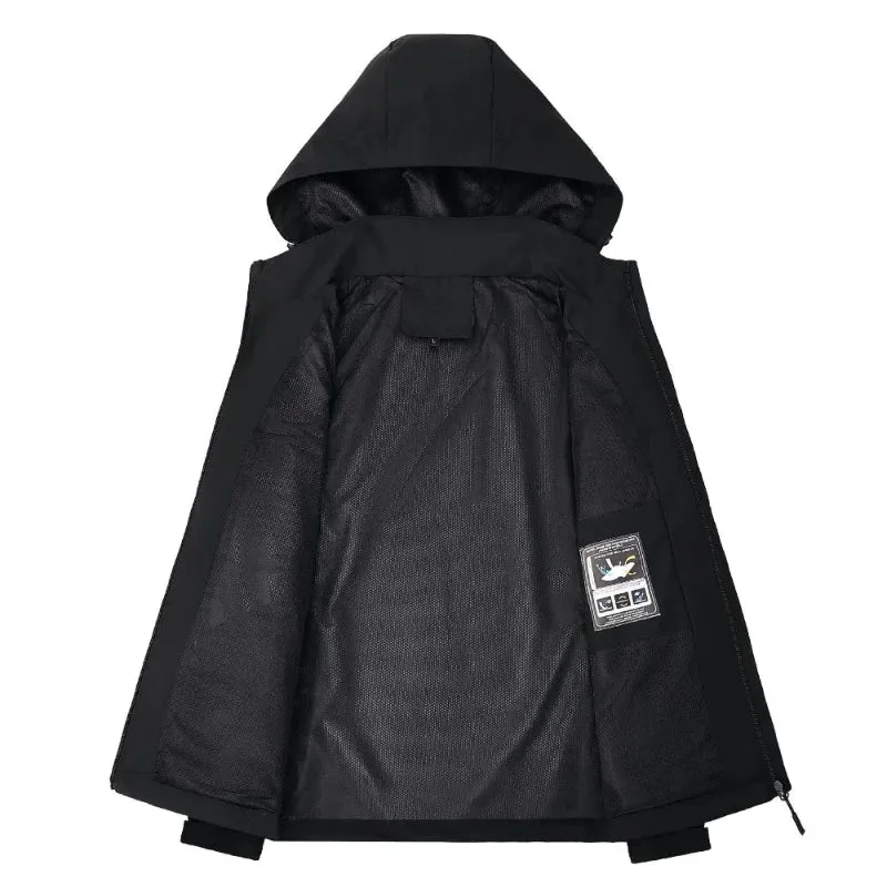 Herren Outdoor Hardshell Regenjacke Wasserdicht Atmungsaktiv