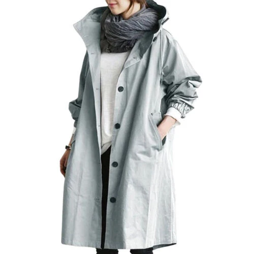 Ella | Eleganter Langer Kapuzen-Trenchcoat für Damen