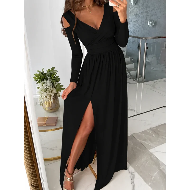 Lea | Damen Herbst Hochzeitsgastkleid in Maxi