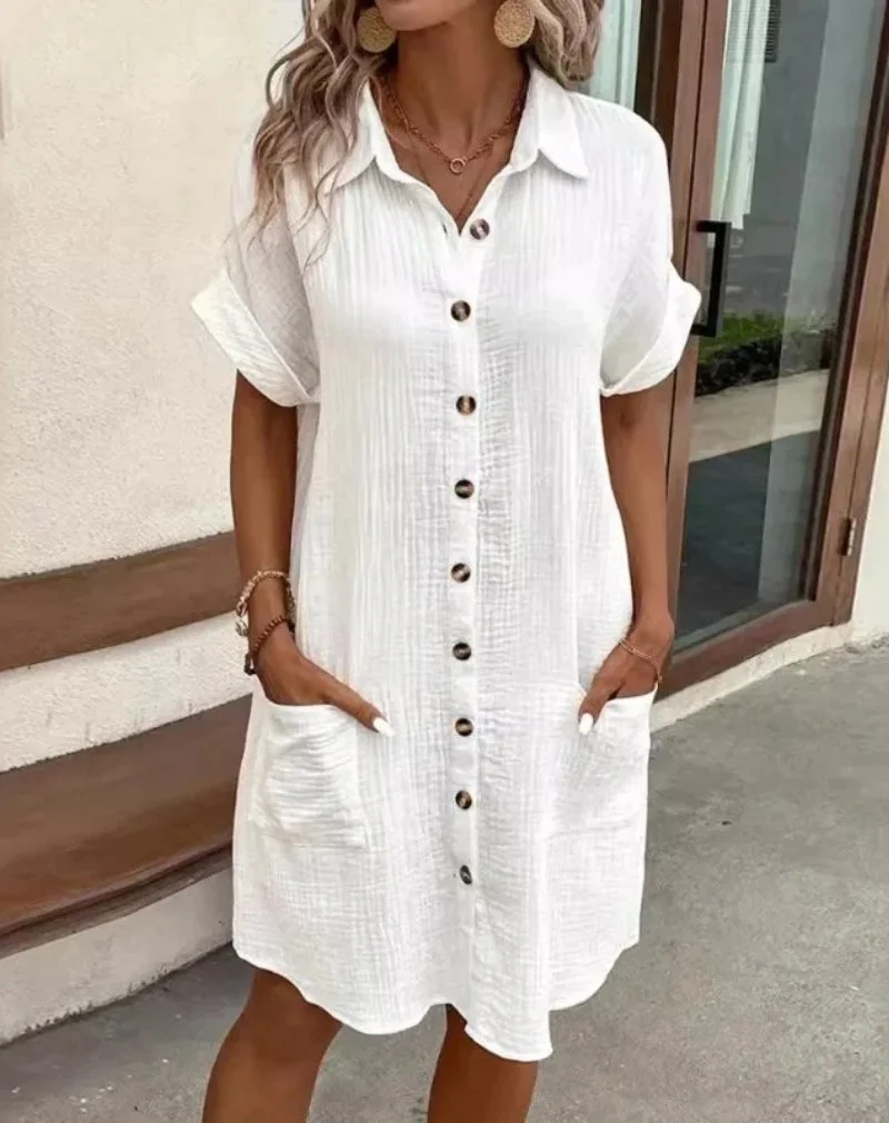 Pauline | Elegantes Kleid aus Baumwollgaze für den Sommer